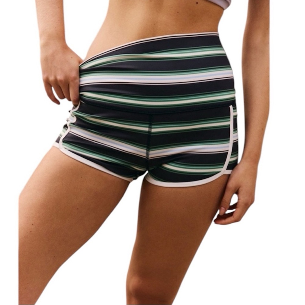 FP Movement Island Time Shorts High Waist Black and Green Shorts